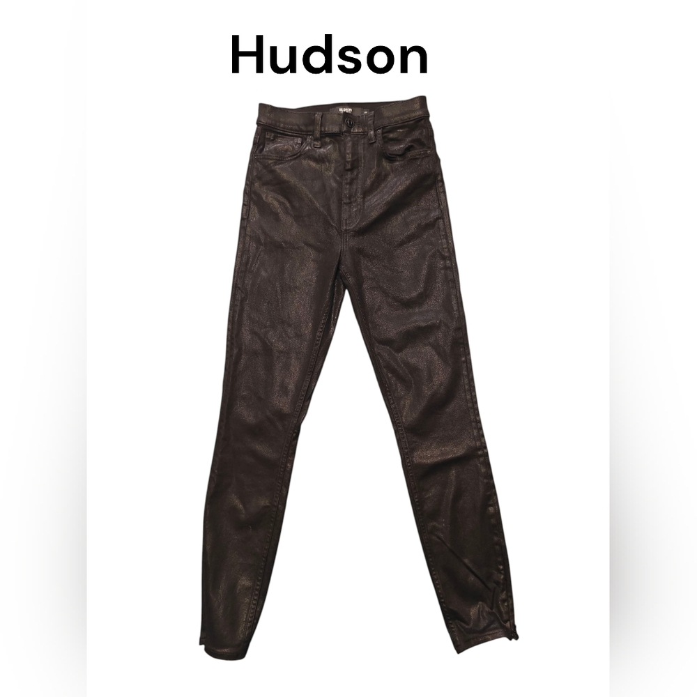 HUDSON WOMENS Black HIGH WAIST SPR SKINNY FP JEANS SZ 27